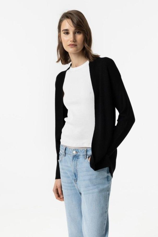 Cardigan basic nero da donna Tiffosi