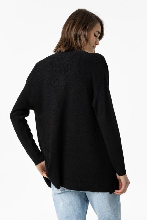 Cardigan basic nero da donna Tiffosi