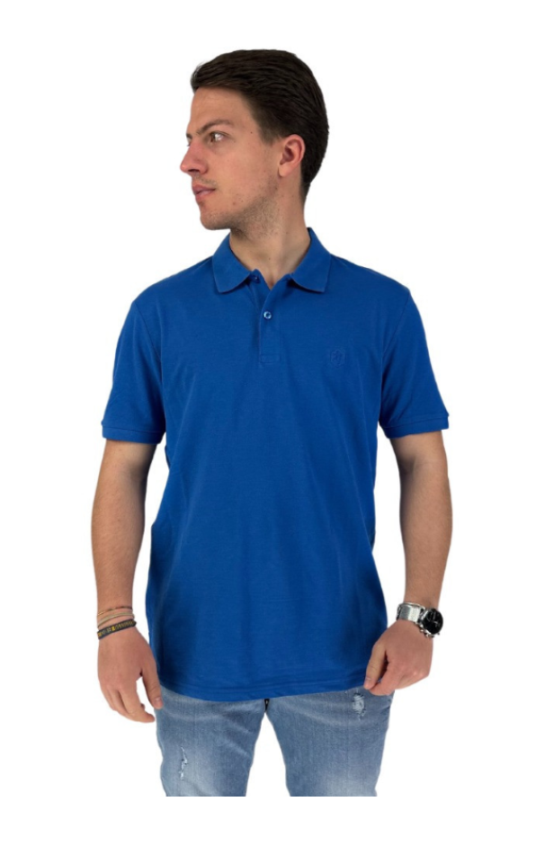 Polo da uomo in cotone Lumberjack blu