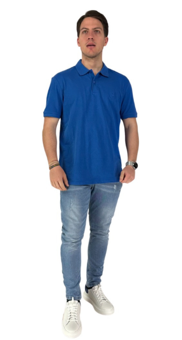 Polo da uomo in cotone Lumberjack blu