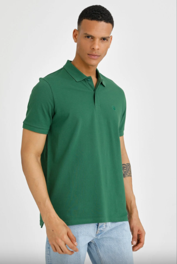 Polo da uomo in cotone Lumberjack verde