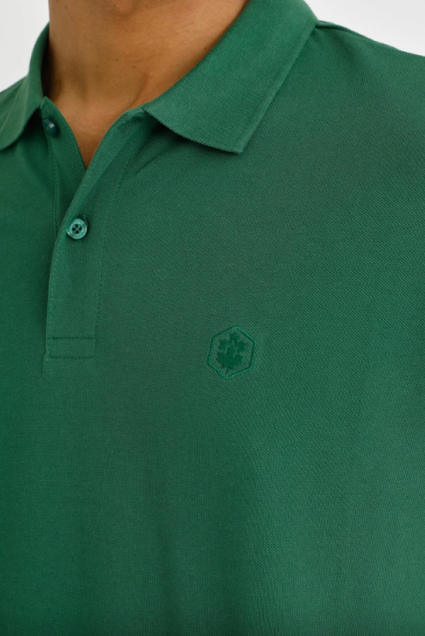 Polo da uomo in cotone Lumberjack verde