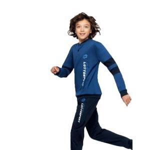 Pigiama lungo bambino ragazzo lotto serafino cotone colore jeans