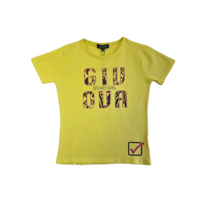 T-shirt in cotone ragazza  giallo