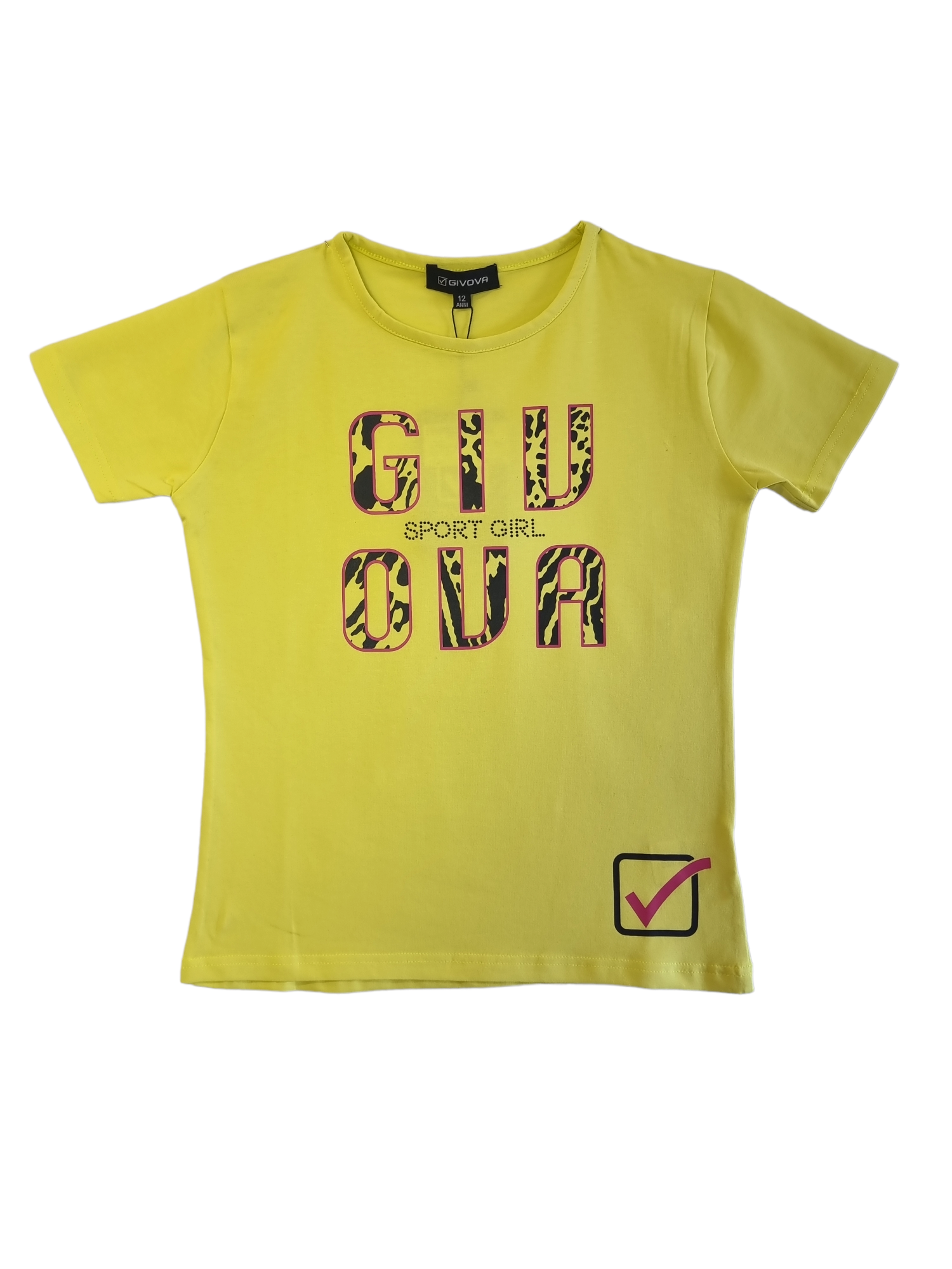 T-shirt in cotone ragazza Givova giallo