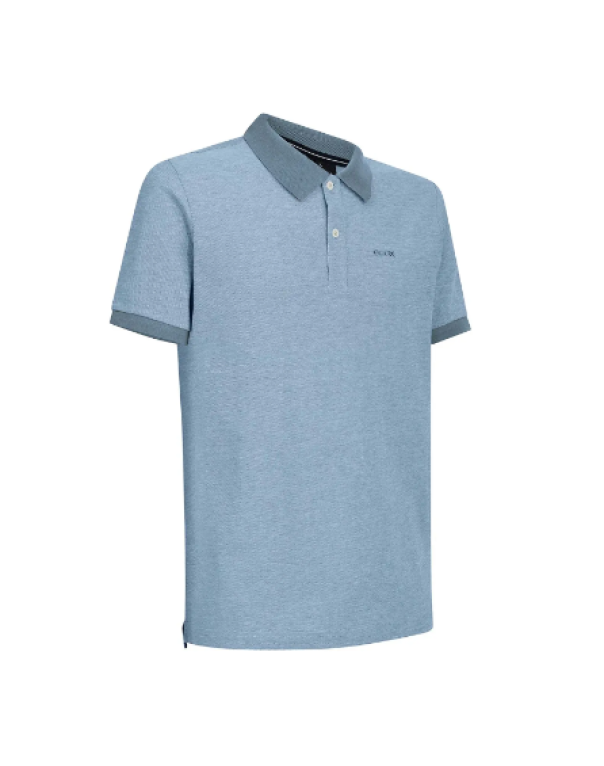 Polo da uomo in cotone Geox celeste