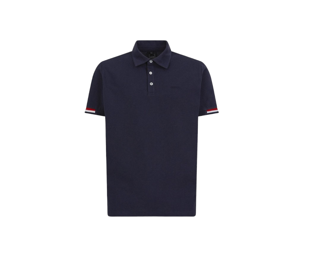 Polo da uomo in cotone Geox blu scuro