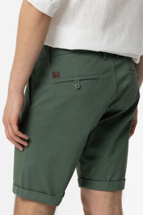 tiffosi tiffosi bermuda chinos u con risvolto slim   verde