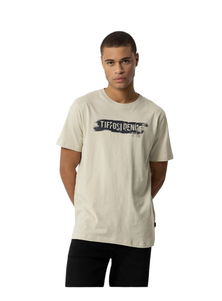 T-shirt in cotone da uomo Tiffosi beige