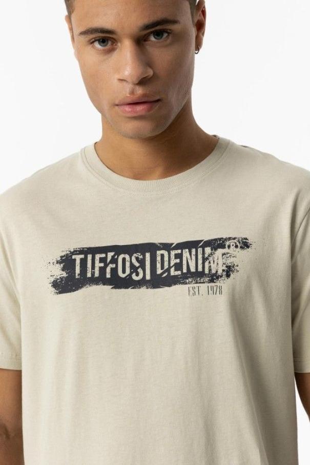 T-shirt in cotone da uomo Tiffosi beige