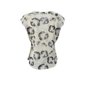 T-shirt donna smanicata stampa sublimatica avorio