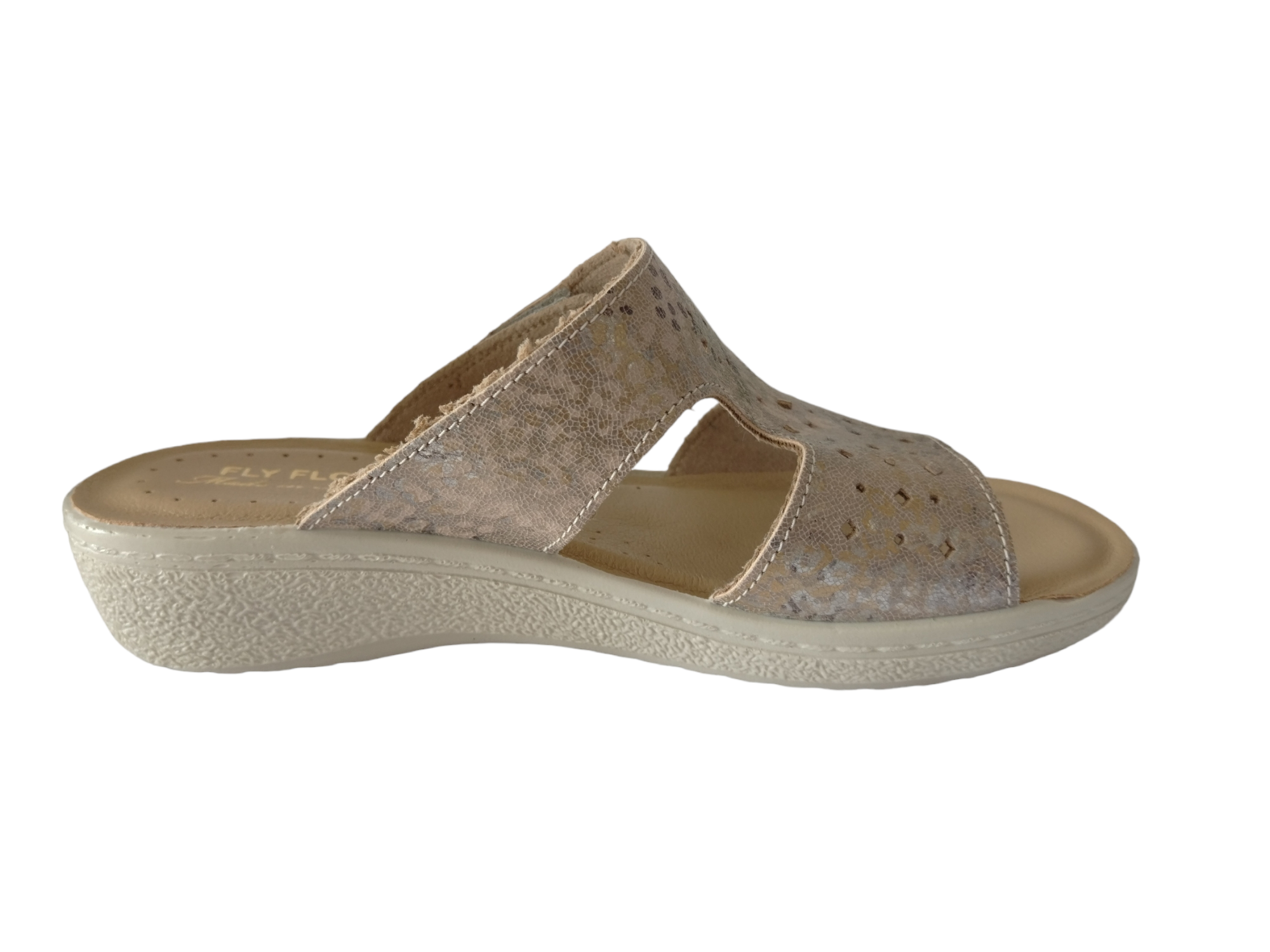 Ciabatta Fly flot donna doppia fascia a strappo beige