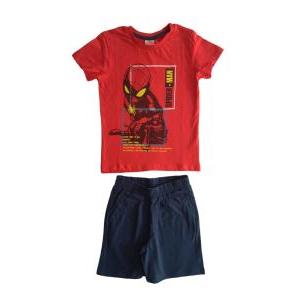 Completo estivo bambino cotone spider-man rosso