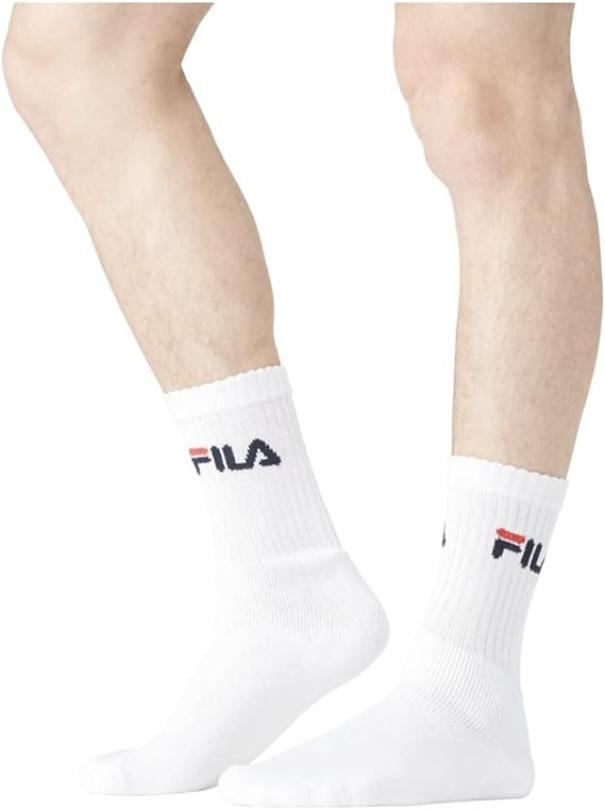 Fila tris calzini da tennis in spugna con logo Bianco