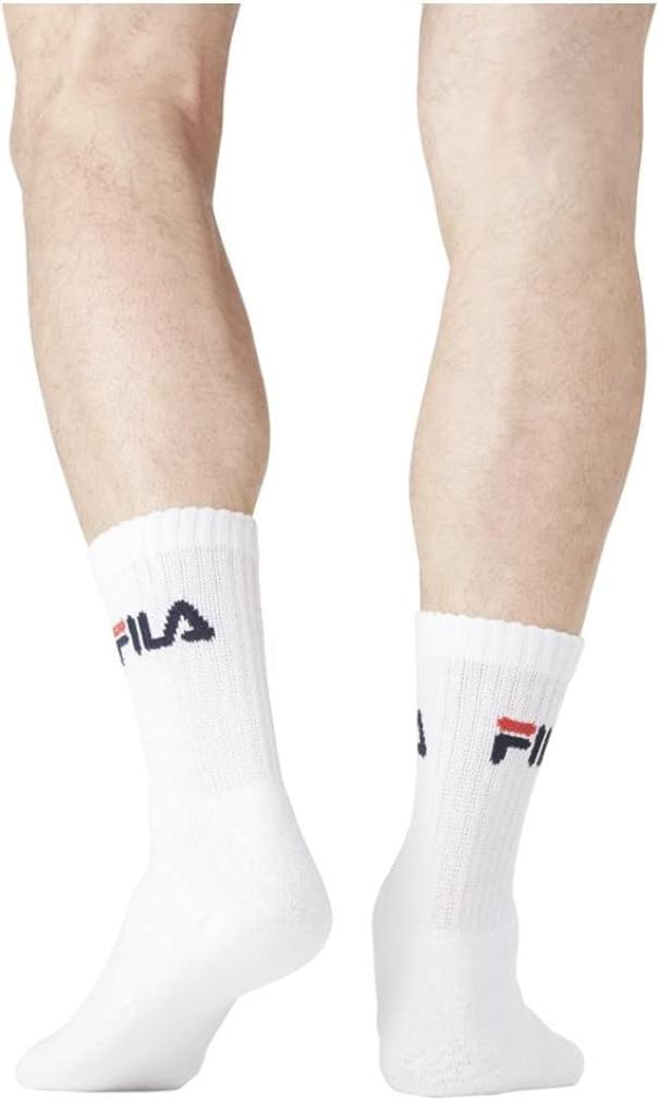 Fila tris calzini da tennis in spugna con logo Bianco