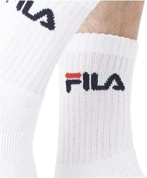 Fila tris calzini da tennis in spugna con logo Bianco