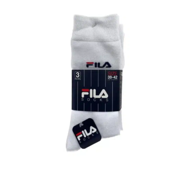 Fila tris calzini cotone elasticizzato F9603 Bianco