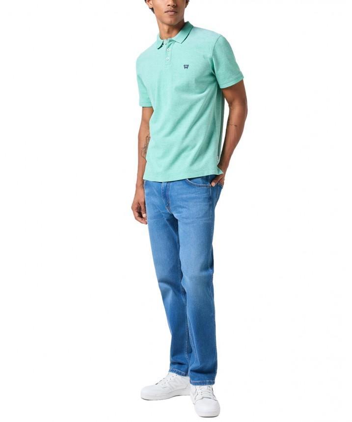 Polo da uomo in cotone Wrangler verde