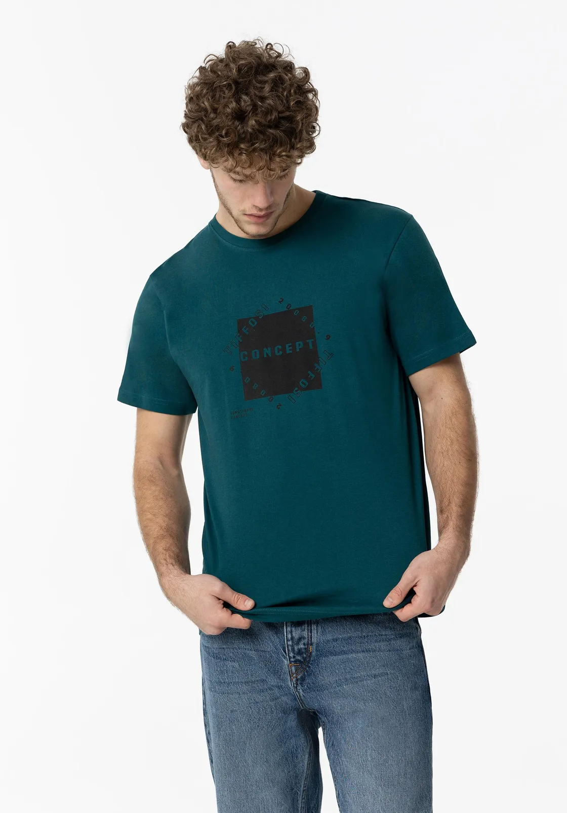 T-shirt uomo Tiffosi verde petrolio Petrolio