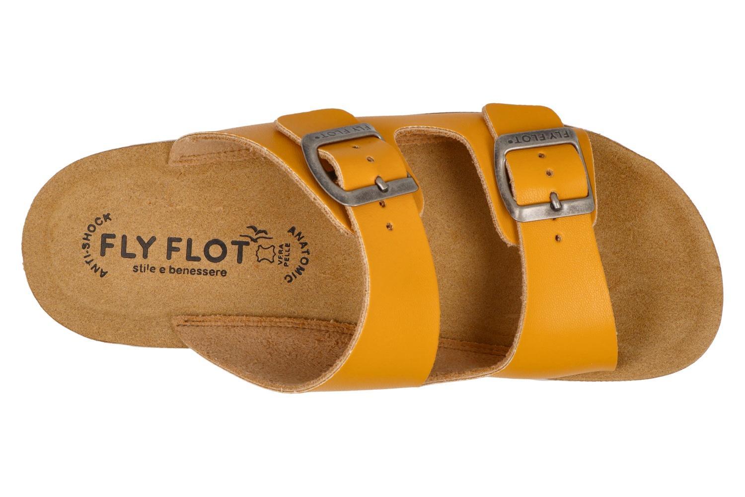 Ciabatta Fly flot doppia fascia con fibbia barrea giallo