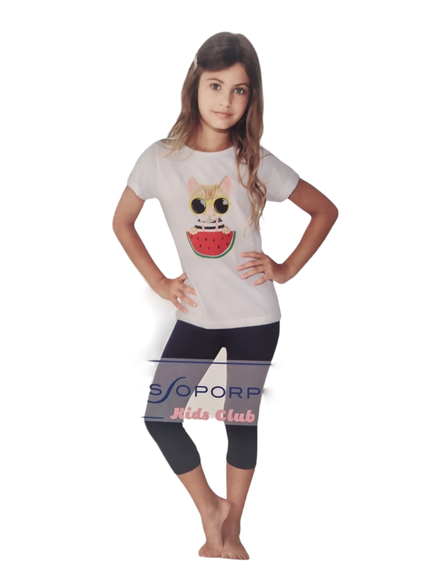 Leggings corto bambina Rossoporpora blu