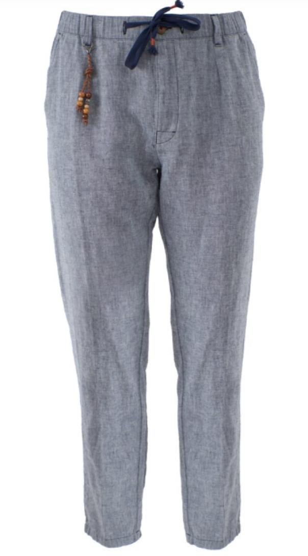 yes zee pantalaccio uomo misto lino melange grigio