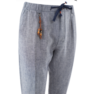 Pantalaccio uomo misto lino melange grigio