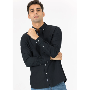 Camicia uomo oxford regular nero