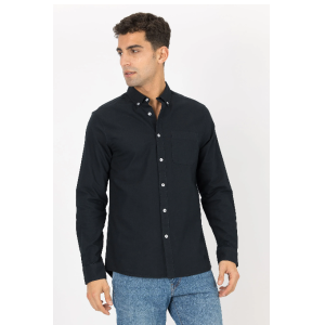 Camicia uomo oxford regular nero