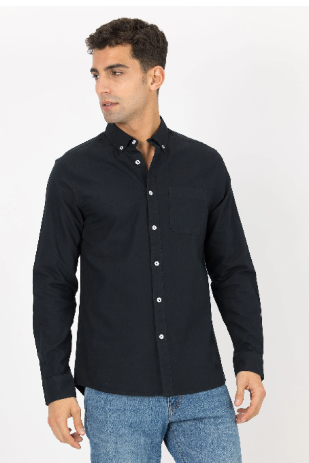 tiffosi camicia uomo oxford regular nero