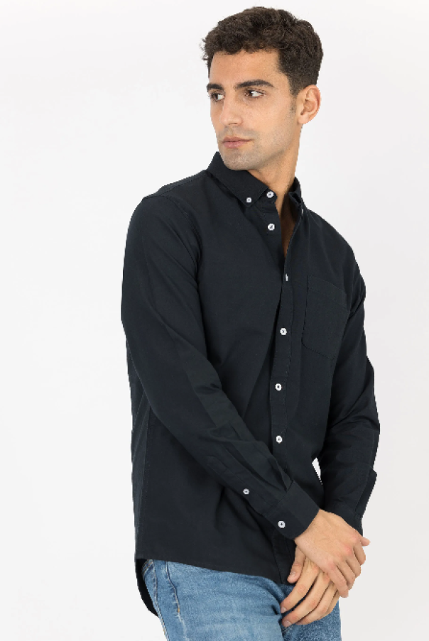 tiffosi camicia uomo oxford regular nero