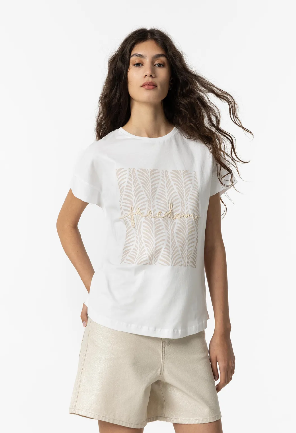 tiffosi t-shirt con stampa donna bianco