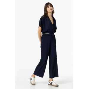 Pantaloni viscosa con fiocco  blu scuro