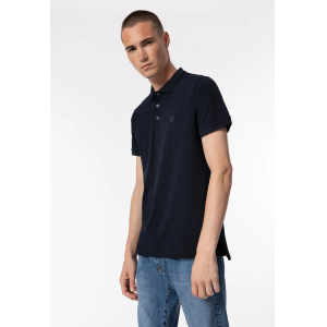 Polo uomo in cotone piquet blu scuro