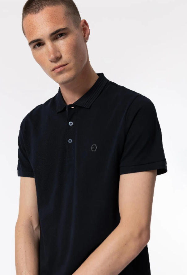 Polo uomo in cotone piquet Blu scuro