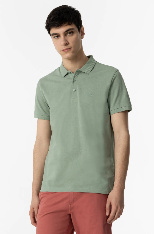 Polo uomo in cotone piquet Acqua marina