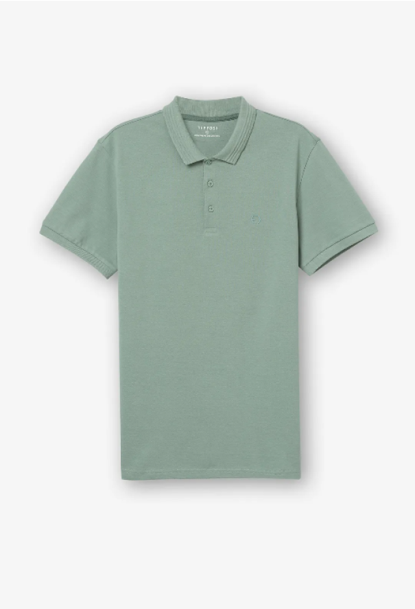 Polo uomo in cotone piquet Acqua marina