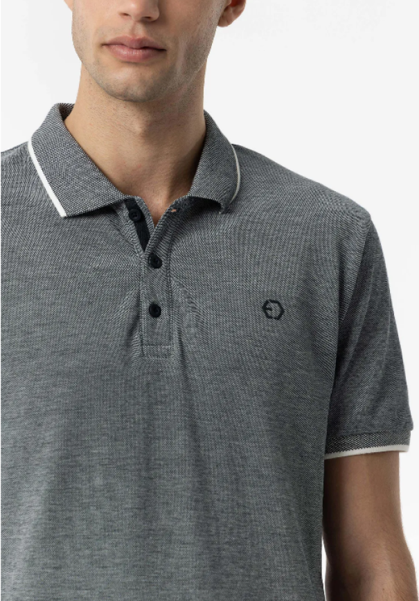 tiffosi polo uomo in cotone piquet grigio