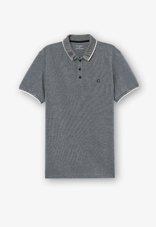 tiffosi polo uomo in cotone piquet grigio