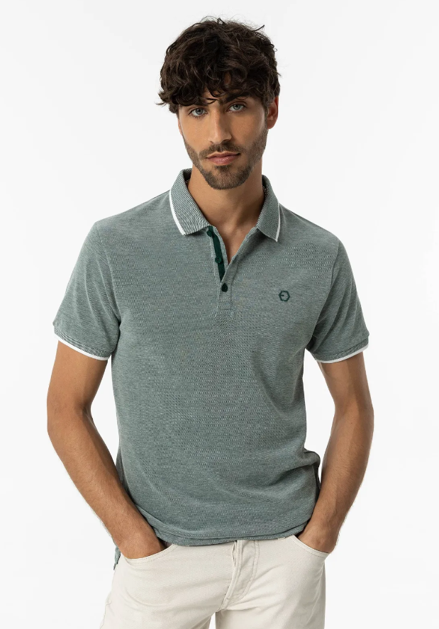 tiffosi polo uomo in cotone piquèt verde