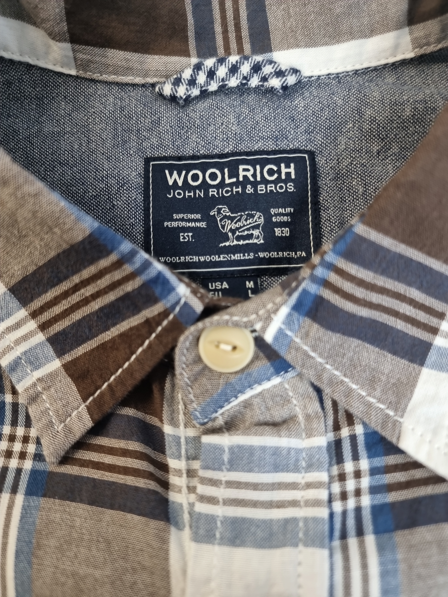 Camicia mezza manica da uomo Woolrich regular fit