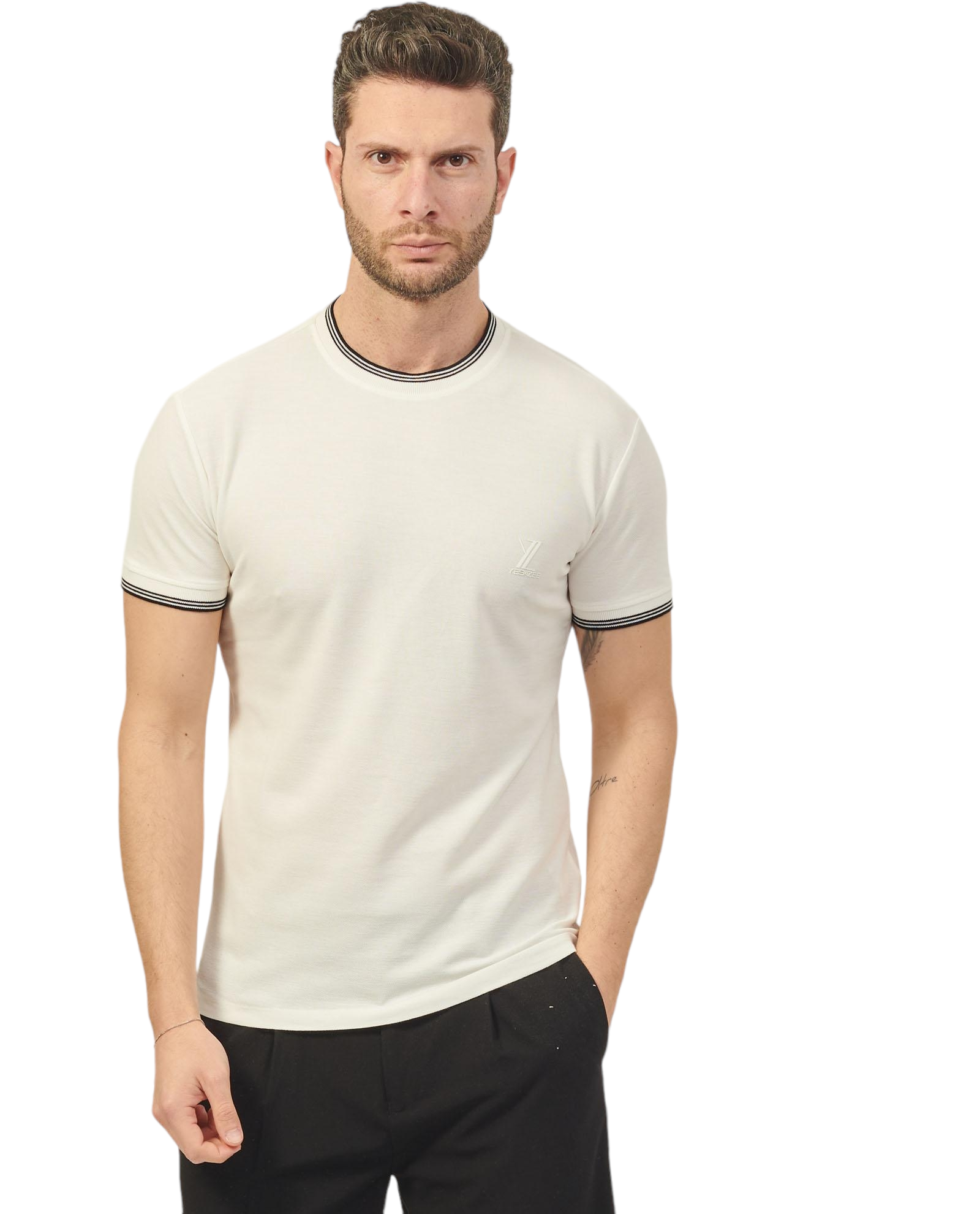 T-shirt uomo in cotone piquet Yes Zee