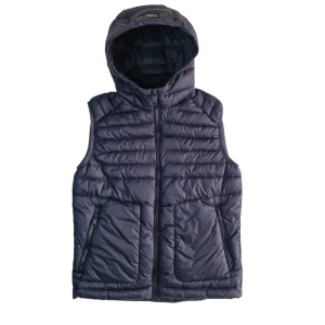 Gilet smanicato con cappuccio da uomo