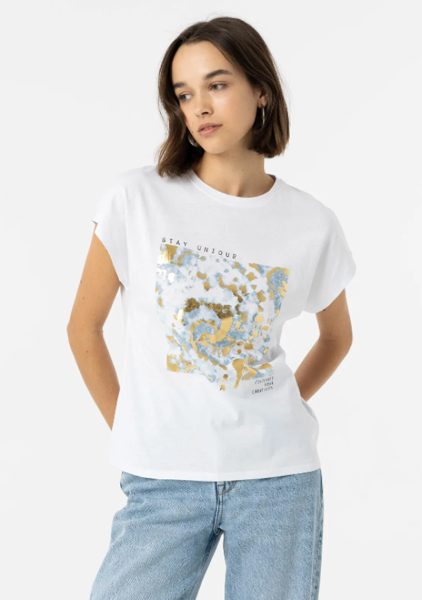 tiffosi t-shirt donna mm con stampa bianco