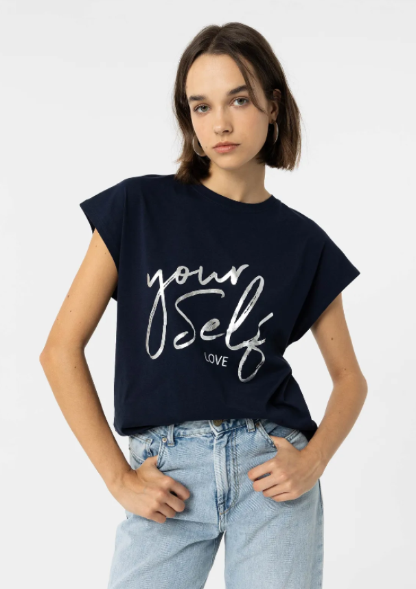 tiffosi t-shirt girocollo mm con stampa blu