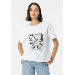 T-shirt donna con stampa bianco