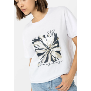 T-shirt donna con stampa bianco