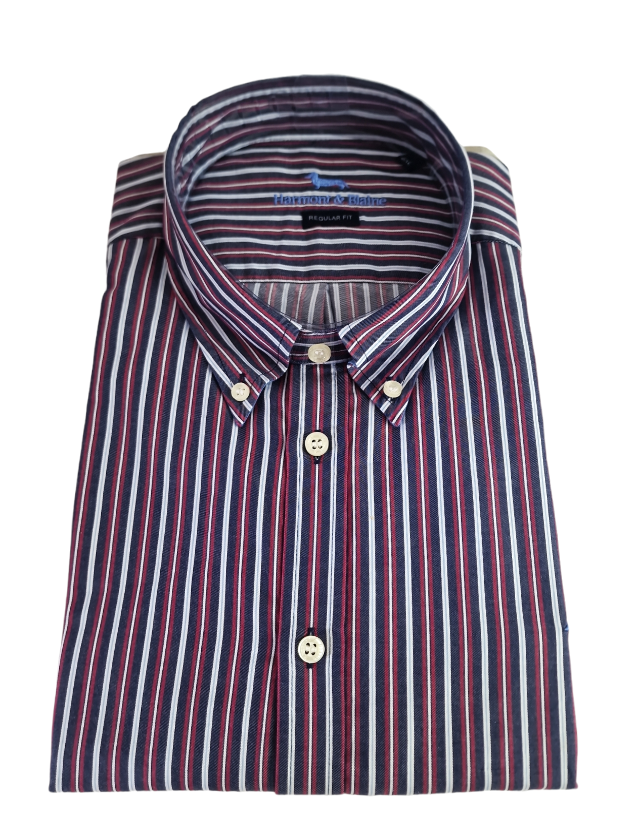 Camicia da uomo manica lunga in cotone a righe Harmont & Blaine