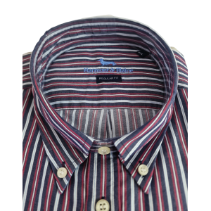 Camicia da uomo manica lunga in cotone a righe