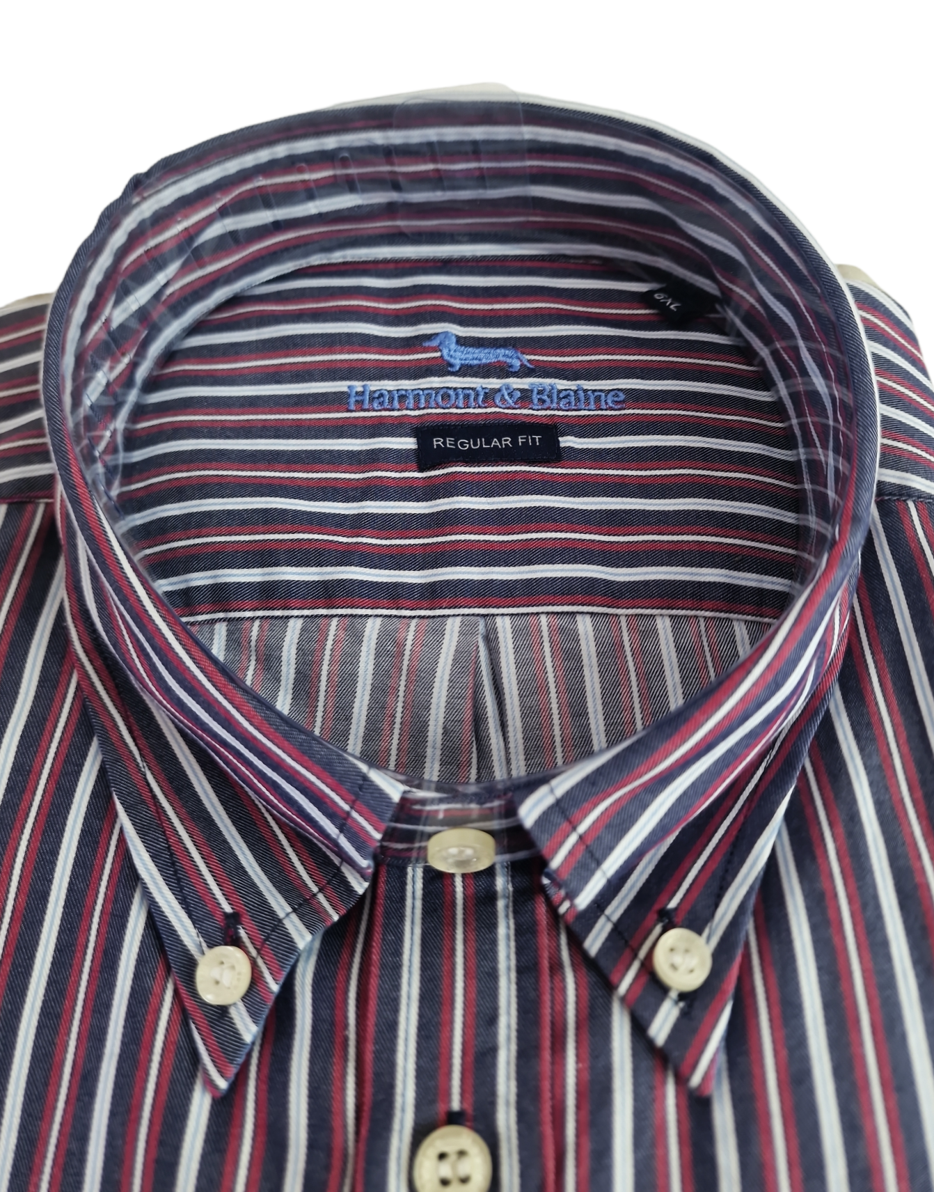 Camicia da uomo manica lunga in cotone a righe Harmont & Blaine